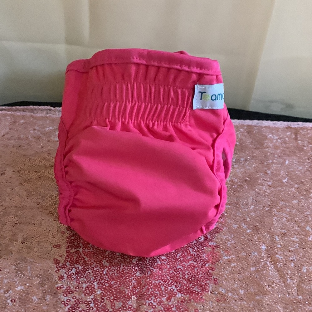Teamoy Reusable Wrap Diapers for Male Dogs, Washable Puppy Belly Band Pink Small